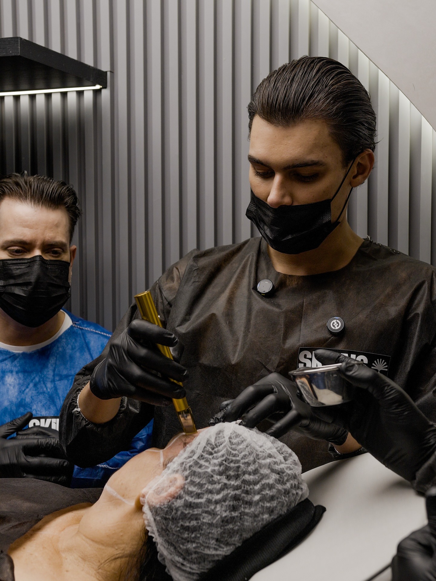 Students applying the method on a real patient during the Immersion